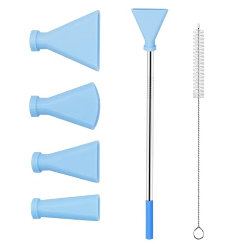 4PCS Stainless Steel Straw Blow Nozzles Set for Acrylic Paint Pouring Supplies, Painting Nozzle Tool with 4 Size Nozzles, Pour Painting Supplies for Fluid Art Bloom and Dutch Pouring (Blue) - color: Blue