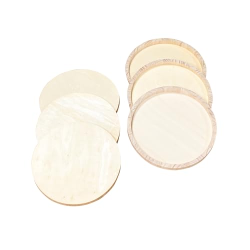 6 Pack 14 Inch Round Wood Canvas Panels Unfinished Wooden Plates Round Wood Cradle Boards for Pouring Arts Painting Crafts - size: 14 in
