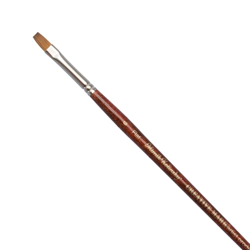 Creative Mark Mimik Kolinsky Watercolor Brush - # 6 Flat - Short Handle Synthetic Paint Brush - Handmade in Germany - Synthetic Sable Paint Brushes for Professional Artists - Animal-Friendly - size: 6