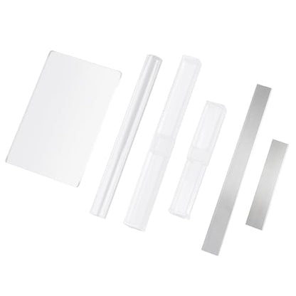 4 Piece Polymer Clay Tools Acrylic Clay Roller Clear Acrylic Rectangular Shape Platen Carbon Steel Blade for DIY Shaping Modelling Sculpting Tools