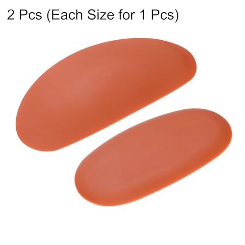 HARFINGTON 2pcs Pottery Ribs Soft Silicone Rubber Clay Ceramic Sculpting Tools for Finishing Shaping and Smoothing Removing Finger Marks Medium & Large - size: Medium & Large