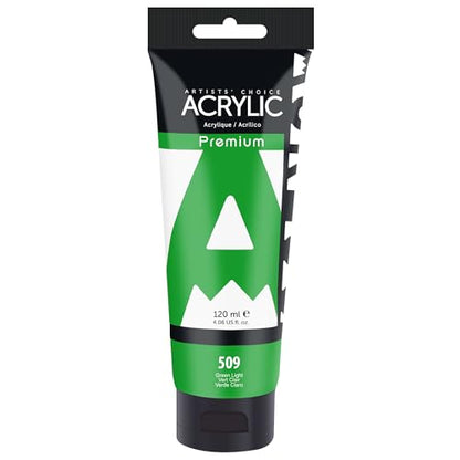 AUREUO Green Light Acrylic Paint, 4 Fl Oz / 120ml Single Tube, Rich Pigment Art Craft Paints for Canvas, Rock, Stone, Wood, Fabric, Art Supplies - color: Green Light, size: 4 Fl Oz (Pack of 1)