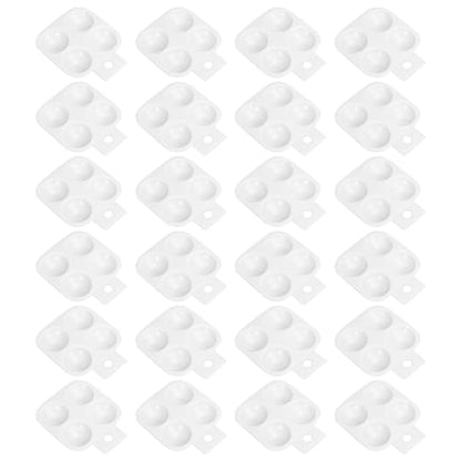 PATIKIL 4 Well Paint Tray Palette, 24 Pack Washable Paint Palette Plastic Paint Tray Square for Watercolor Painting Art Class Craft DIY Project, White