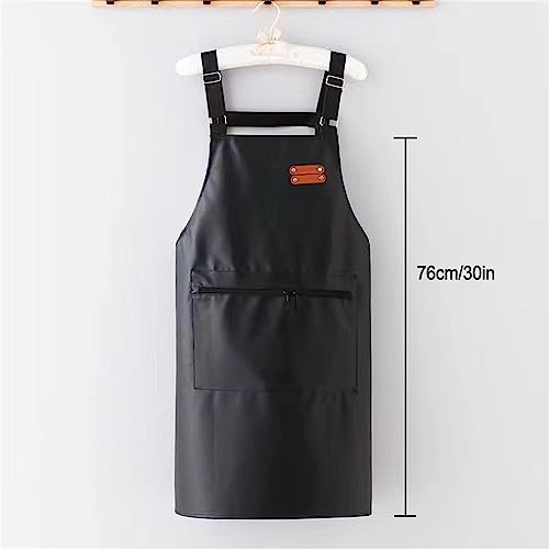 Waterproof Apron,Leather Apron For Men,Work Aprons With One Big Pocket Adjustable Dishwashing Kitchen Apron