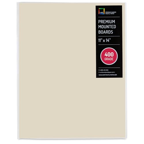 UART Premium Mounted Art Board, Size: 11 x 14, Color: Cream, Grade/Grit: 400 - color: Grade 400, size: 11" x 14"