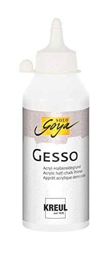 Kreul Solo Goya Gesso White 250 ml Primer for Painting Substrates Acrylic Semi-Chalk Base Waterproof and Good Opaque
