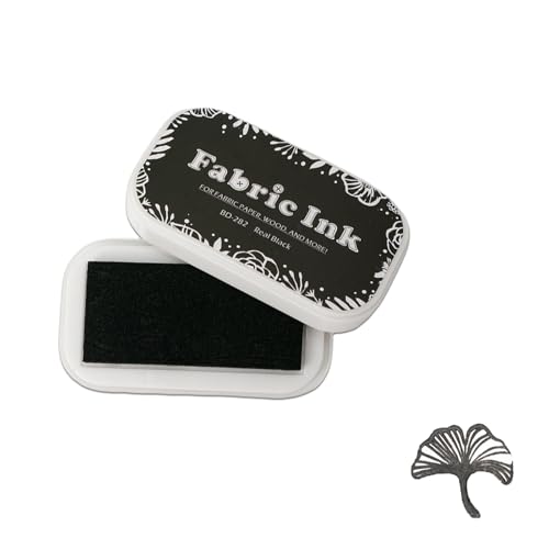 Ink Pads for Rubber Stamps, Stamp Pad for Fabric Wood Paper Stamping, Washable Fingerprint Thumbprint Ink Pad, Craft Ink Pad Stamps Partner DIY Color (Black) - color: Black