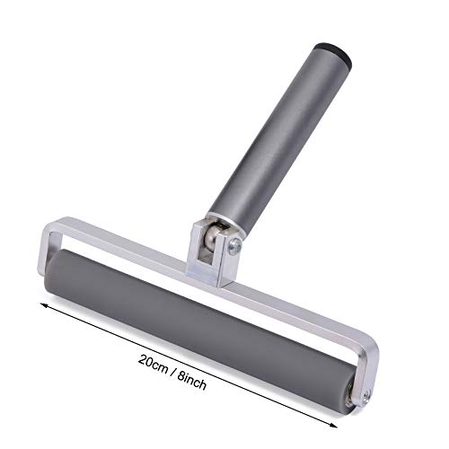 Gomake 8-Inch Rubber Pasting Roller Squeegee Rolling Wheel Power Cleaner Rubber Rollers for Crafting, Glue Roller Paint Brush for Printmaking Stamping Gluing, Anti Skid Tape Construction - size: 8-inch