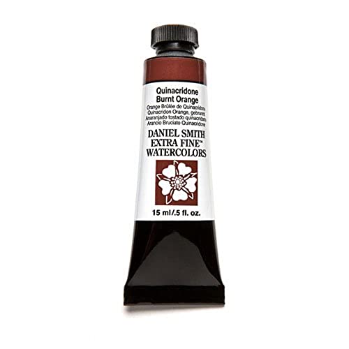 Daniel Smith 284600086 Extra Fine Watercolor 15ml Paint Tube, Quinacridone, Burnt Orange, 0.5 Fl Oz (Pack of 1) - color: Burnt Orange