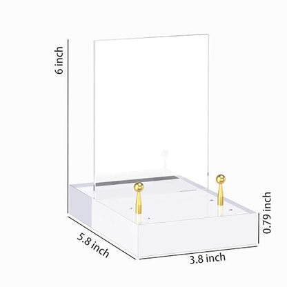 Acrylic Easel Display Stand with Adjustable Gold-Toned Hardware for Pictures, Crystal Clear Acrylic Stand with Floating Appearance for Cookbook, Invitation and Plates