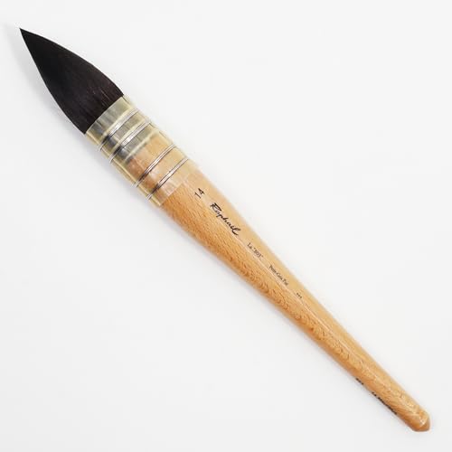 Professional Large Squirrel Hair Watercolor Brush Mop Brush, Ultra High Water Retention for Large Washes and Background Painting Made in France (Size 14) - size: Size 14
