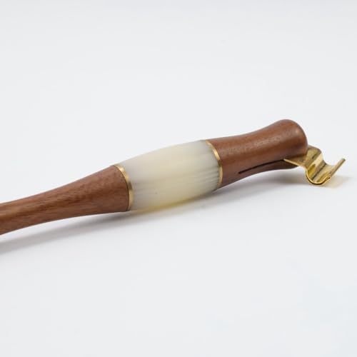 Wood Calligraphy Oblique Dip Pen Holder Set, Removable Nib Pen Handle with 5 Nibs for English Calligraphy Drawing Comic, Brown - color: Brown
