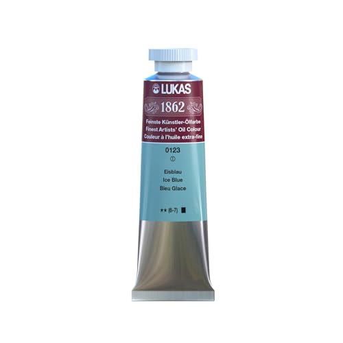Lukas 1862 Professional German Oil Paint, Ice Blue 37 mL - w/Beeswax & Non-Yellowing Sunflower Oil, Short Drying Time, Smooth, Outstanding Lightfastness - color: Ice Blue, size: 1.25 Fl Oz (Pack of 1)