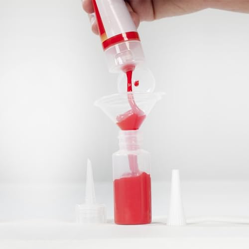 Creative Mark Flo Expressions Artist Paint Bottles - Detailing Bottles Multipack with Funnel for Fine Lines and Small Details - Pack of 6 (30ml/1oz)