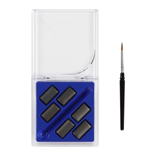Creative Inspirations Professional Watercolor Paint Set, 12 Pack - Compact Graphite Half Pan Travel Set of 6 with Mini Brush - color: Graphite, size: 6 Count (Pack of 12)