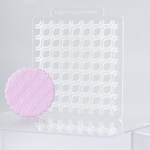 KALAIEN 3 Pack Cookie Embosser Set, Fondant Impression Mats Acrylic Embosser for Fondant Stamps, Texture Sheets for Polymer Clay, Chocolate, Cupcake Topper, Fondant Molds-Style 3 - color: Style 3