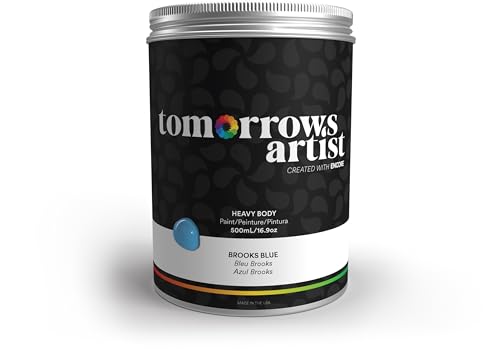 TA: Brooks Blue, Heavy Body Eco-Friendly Acrylic Art Paint 500ml/16.907oz Jar - color: Brooks Blue, size: 16.9 Fl Oz (Pack of 1)