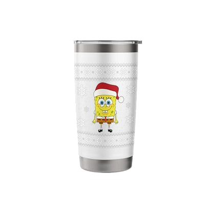 Spongebob SquarePants Holiday Christmas Graphic Stainless Steel Insulated Tumbler - color: White
