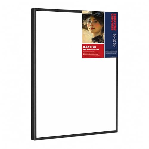 Framed Canvas Blank 16x20 for Painting, Ready-to-Hang DIY Wall Art Canvas with Solid Pine Wood Frame, Triple Primed Cotton Surface for Acrylic Oil Paint, Art Classes, Home Decor & Creative Projects - color: Black, size: 16"l X 20"w