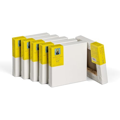 Strathmore 300 Series Gallery Stretched Canvas Pack, 8x8 inch, 6 Pack, Art Canvas for Students Professionals, White