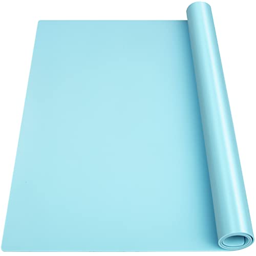 Silicone Mats for Kitchen Counter, Nonslip Silicone Mats for Crafts Countertop Protector Heat Resistant Mat (78.7” x 24” x 0.08”, Cyan) - color: Cyan, size: 78.7"L x 24"W