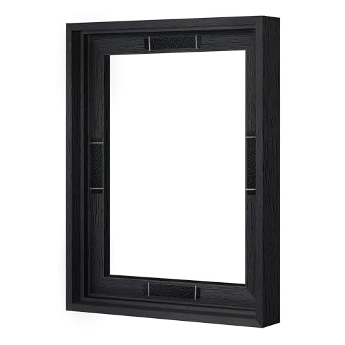 Abtgt 8x10 Canvas Floating Frame with 0.9" Deep, Black Floater Frame for Canvas Paintings with Adhesive, Vertical or Horizontal Wall Art frame for Prints Oil Painting Diamond Decor, 1 Pack. - color: Black, size: 8x10