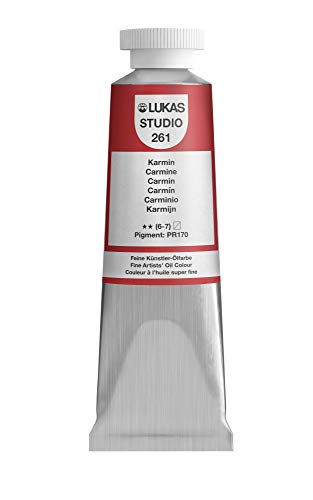 Lukas Studio Artist Oil Color Paints - High-pigment oil paint made with natural binder for artist, painting, & more! - [Carmine - 37 mL] - color: Carmine, size: 1.3 Fl Oz (Pack of 1)