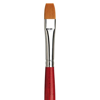 da Vinci Watercolor Series 5880 CosmoTop Spin Paint Brush, Flat Synthetic with Red Handle, Size 12 (5880-12) - size: Size 12, style: Flat