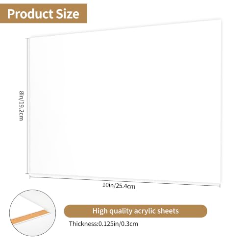 8 x 10 White Acrylic Sheets 1/8 inch Thick 3mm Frosted Plexiglass Sheet,Suitable for Painting, Handicrafts (2, Matte White, 8 x 10 x 1/8) - color: matte opaque white, size: 8 x 10 x 1/8