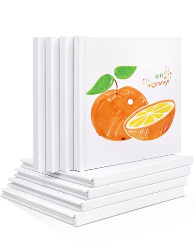 Dynta Blank Hardcover Book 5x5 Inch, 8 Pack Blank Books for Kids to Write Stories Christmas Gift Art Home White Hardcover Sketchbook Journal for Drawing Sketching, 36 Pages (18 Sheets) for Each book - size: 5"x5"(8 pack)