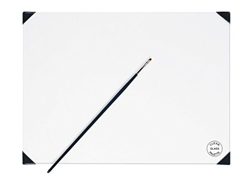 New Wave POSH Glass Artist Palette | Clear, 12 x 16 inches | Tempered Glass Palette for Oil Painting with Corner Guards | Use with Oil, Acrylic, Gouache, Watercolor, and Ink | Made in USA - color: Clear, size: 12" x 16" x 0.1"