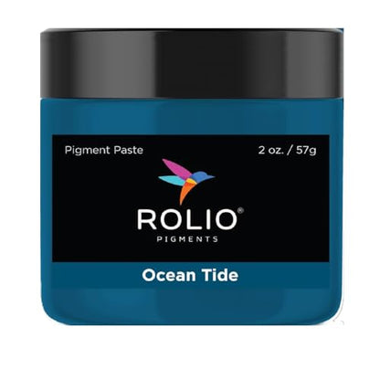 Rolio Pigment Paste, 2oz, 1 Jar - Ocean Tide, Ideal for Epoxy Projects, Rich Dye for Vibrant Art, Epoxy Resin Dye and Pigment Paste for Coating, Casting, Molding, and DIY Craft Creations - color: Ocean Tide