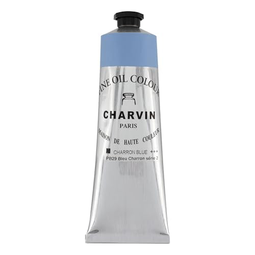 Charvin Extra Fine Oil Paint 150 mL Tube Charron Blue – Professional Artist Oil Color, Archival Quality, Smooth Finish, Nature-Inspired Tone - color: Charron Blue