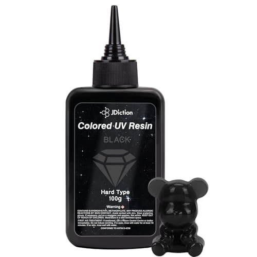 JDiction UV Resin Black, 100g Colored UV Resin Odorless and Hard Resins Kit for Jewelry Making, Colored Casting and Coating, Crafts and Decoration - color: Black