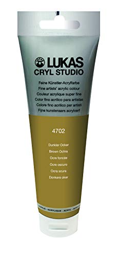 Lukas CRYL Studio Artist Acrylic Paint, Brown Ochre, 125 ml Tube - High Pigment Acrylic Paints for Canvas Painting, Large Scale Works - Medium-Viscosity, Water-Mixable, Fast Drying - color: Brown Ochre, size: 4.23 Fl Oz (Pack of 1)
