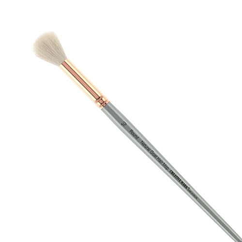 Creative Mark Goat Hair Mop Brush - # 10 Round, Natural Goat Hair for Watercolor, Oil, Acrylic & Makeup Blending – Ultra‑Soft White Hair – Short‑Handle, High‑Absorbency Artist Mop - color: White, size: # 10