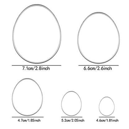 Easter Cookie Cutters Egg Biscuit for Kids DIY Lunchbox Bento Box Fruit Vegetable Sandwich Cutters for Children Boys Girls, Pack of 5 - style: E-Easter Egg