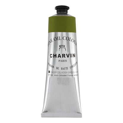 Charvin Extra Fine Oil Paint 150 mL Tube Celadon Green Deep – Professional Artist Oil Color, Archival Quality, Smooth Finish, Nature-Inspired Tone - color: Celadon Green Deep