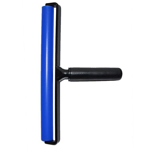 EHDIS Glue Silicone Rubber Pasting Tacky Soft Roller Vinyl Record Cleaner Squeegee Wheel Anti-Static Sticky Dust Collection for Film Application Craft Project Industry Ink Tools 12-inch