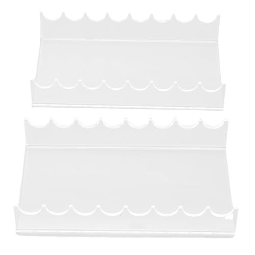 Zunate 2PCS Clear Acrylic Makeup Brush Holder & Drying Rack, 8-Slot Horizontal for Vanity, Paint Brushes, Pens, Eyeliners
