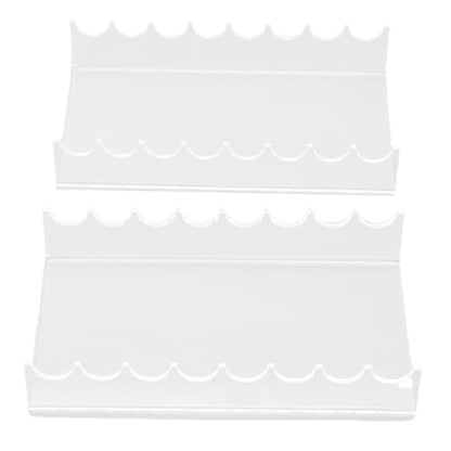 Zunate 2PCS Clear Acrylic Makeup Brush Holder & Drying Rack, 8-Slot Horizontal for Vanity, Paint Brushes, Pens, Eyeliners