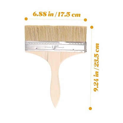 ARTIBETTER 5pcs Wooden Handle Thick Bristle Paint Brush Set for Oil and Watercolor Painting Art Supplies for and Industrial Use