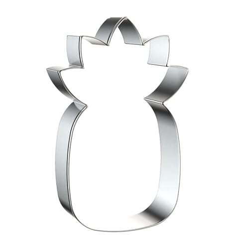 Pineapple Cookie Cutter Set - 5 inch, 4 inch, 3 inch, 2 inch - 4 Piece Fruit Cookie Cutters Shapes Biscuit Fondant Clay Molds - Stainless Steel