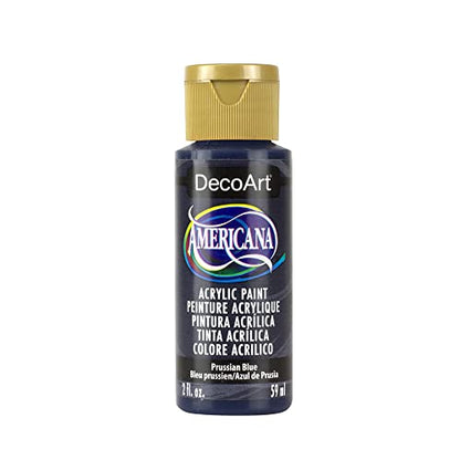 DecoArt Americana Acrylic Paint, 2-Ounce, Prussian Blue - color: Prussian Blue, size: 2 Fl Oz (Pack of 1)