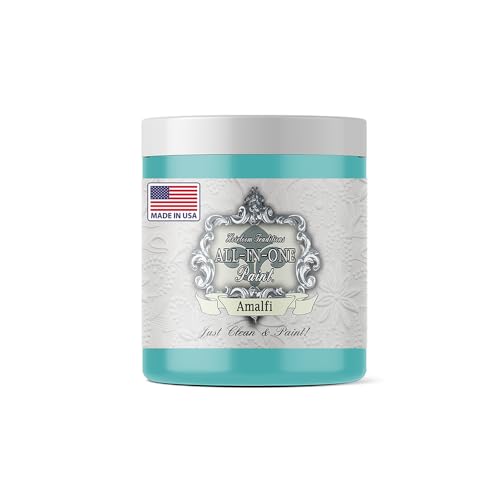 ALL-IN-ONE Paint by Heirloom Traditions, Amalfi (Agua Blue), 8oz Sample - Durable cabinet and furniture paint. Built in primer and top coat, no sanding needed. Includes our 30 featured color card. - color: Amalfi, size: 8 Fl Oz (Pack of 1)