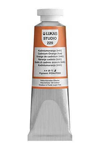 Lukas Studio Artist Oil Color Paints - High-pigment oil paint made with natural binder for artist, painting, & more! - [Cadmium Orange Hue - 37 mL] - color: Cadmium Orange Hue, size: 1.3 Fl Oz (Pack of 1)
