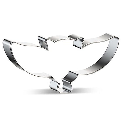Stainless Steel Bird Cookie Cutters - 9-Piece Set: Dove, Pigeon, Owl, Sparrow, Parrot, Little Bird, Flying Woodland Animals and Sky Sun Cloud Tree Shapes - Biscuit and Fondant Molds