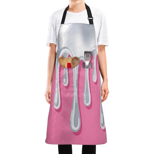 35-inch adult aprons adjustable with 2 pockets Waterproof painting apron For men and women Asthetic Art Colorful