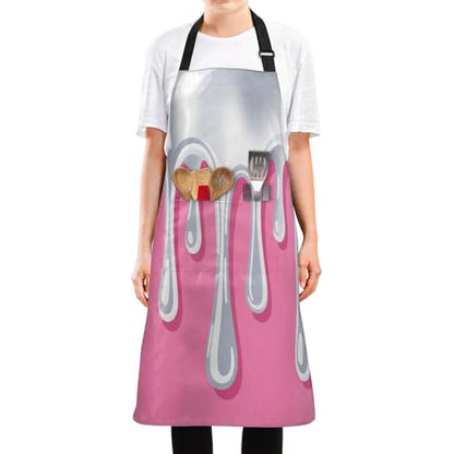 35-inch adult aprons adjustable with 2 pockets Waterproof painting apron For men and women Asthetic Art Colorful