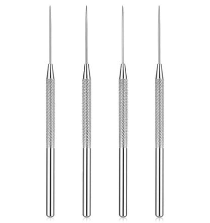 4 PCS Pottery Needle Tool, 6 Inch Clay Needle Tool Stainless Steel Needle Tools for Clay Set for Sculpting, Dotting & Carving (Silver)